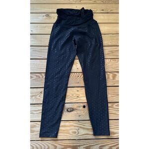 Beyond The Bump Heart Print Maternity Leggings Size Medium Women’s Black